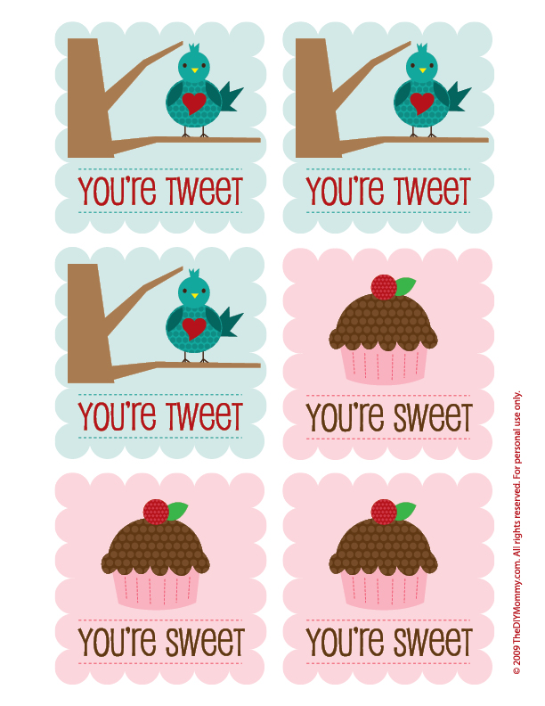 Libre de la magdalena y pájaro para imprimir de San Valentín por The Mommy DIY