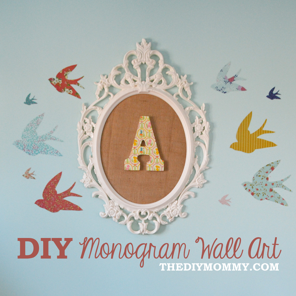 How to make DIY monogram art for a nursery from an Ikea frame and burlap | The DIY Mommy