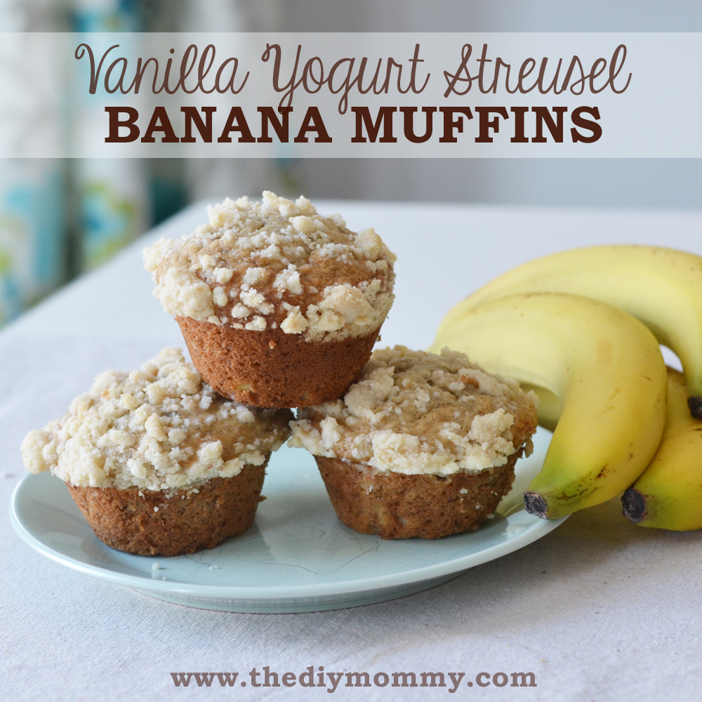 Bake Vanilla Yogurt Streusel Banana Muffins