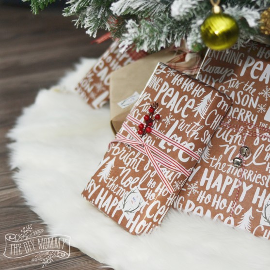 Make A No Sew Faux Fur Christmas Tree Skirt #HomeForChristmas