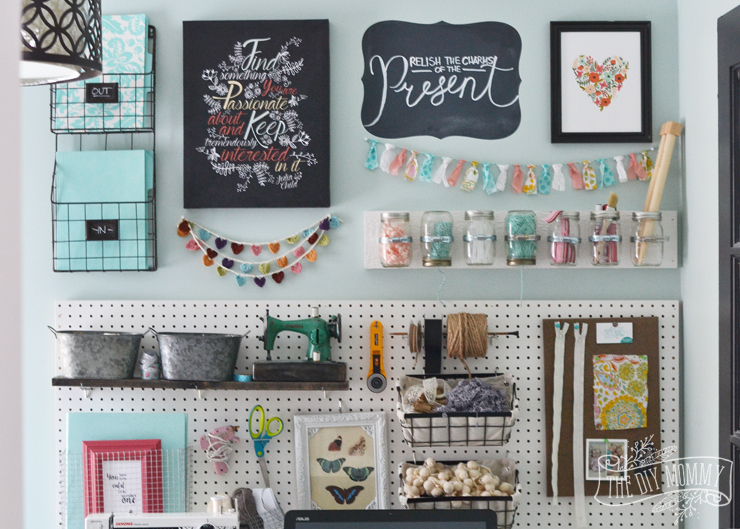 Office Craft Room Gallery Wall Storage Pegboard 13