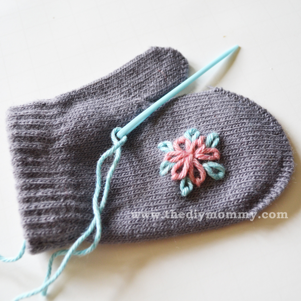 Embroider Baby Mittens for $1 by The DIY Mommy