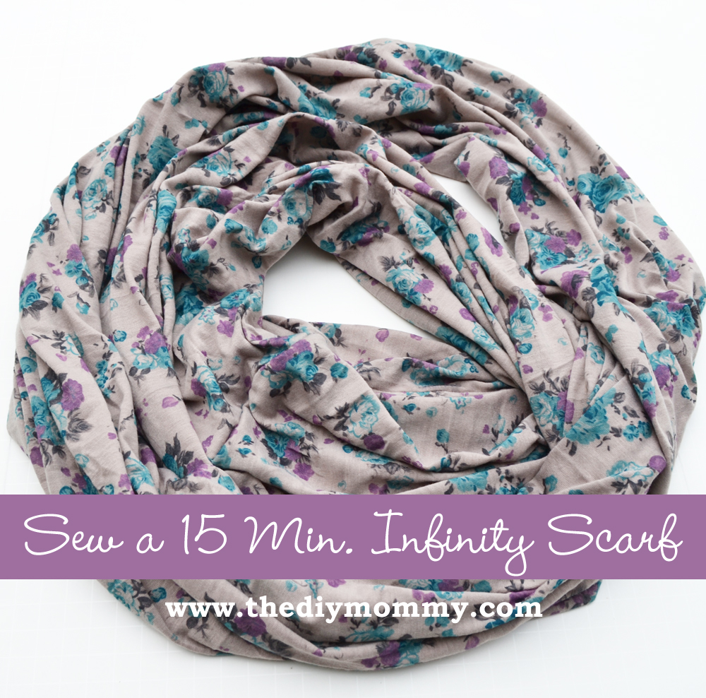 Sew a 15 Minute Infinity Scarf by The DIY Mommy