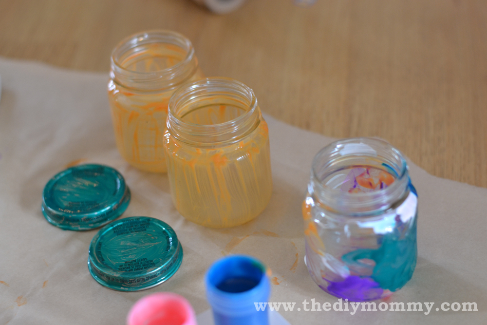 Toddler Activity: Recycle Baby Food Jars into Pumpkins and Monsters by The DIY Mommy