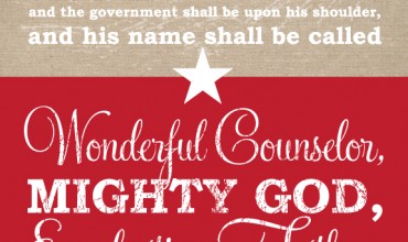 Isaiah 9:6 Christmas Bible Verse Burplap & Red Free Printable by The DIY Mommy