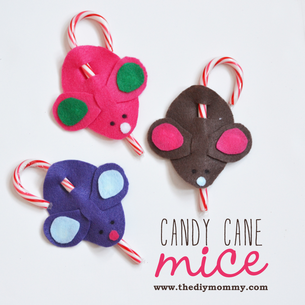 Mouse with Candy Cane Christmas Ornament 