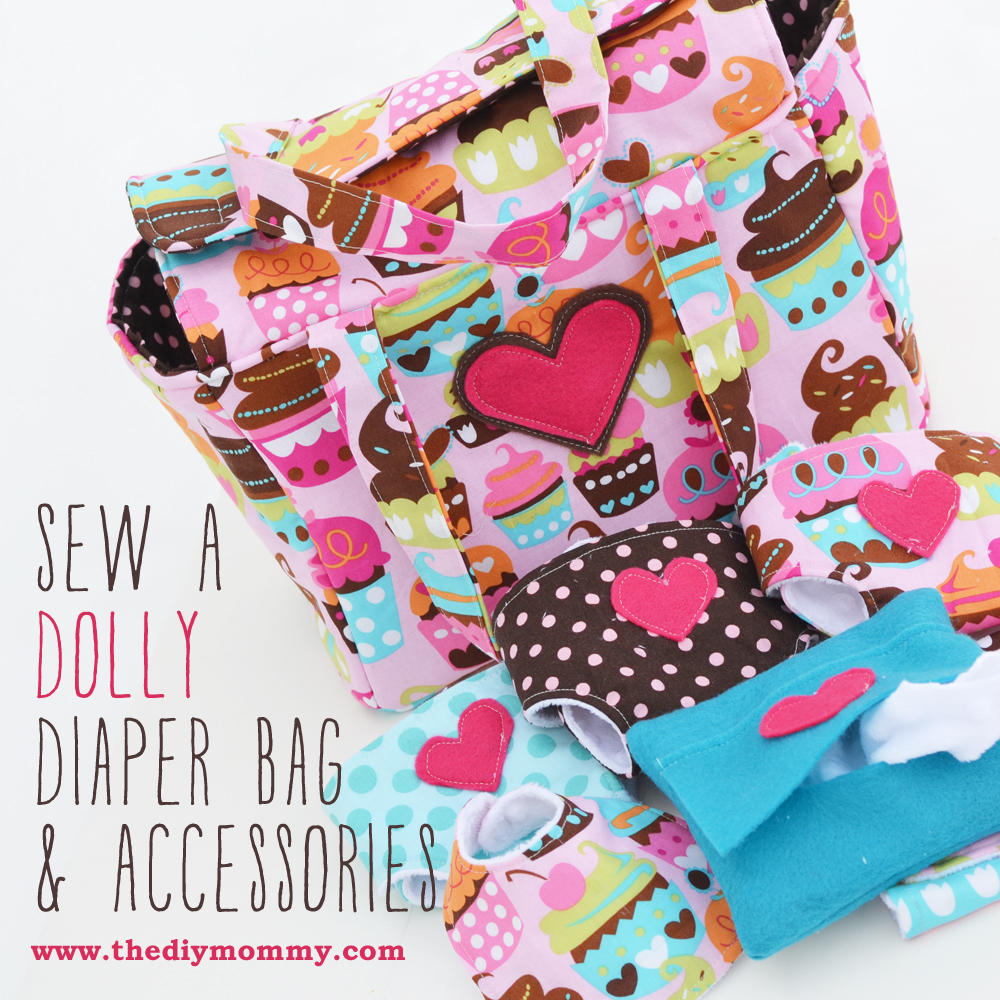 Sew a Deluxe Dolly Diaper Bag and Accessories (Dolly Diapers, Wipes Case, Changemat & Bib)