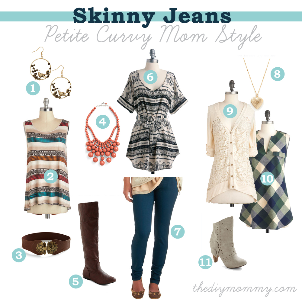 What to wear with skinny jeans - petite curvy mom style - The DIY Mommy
