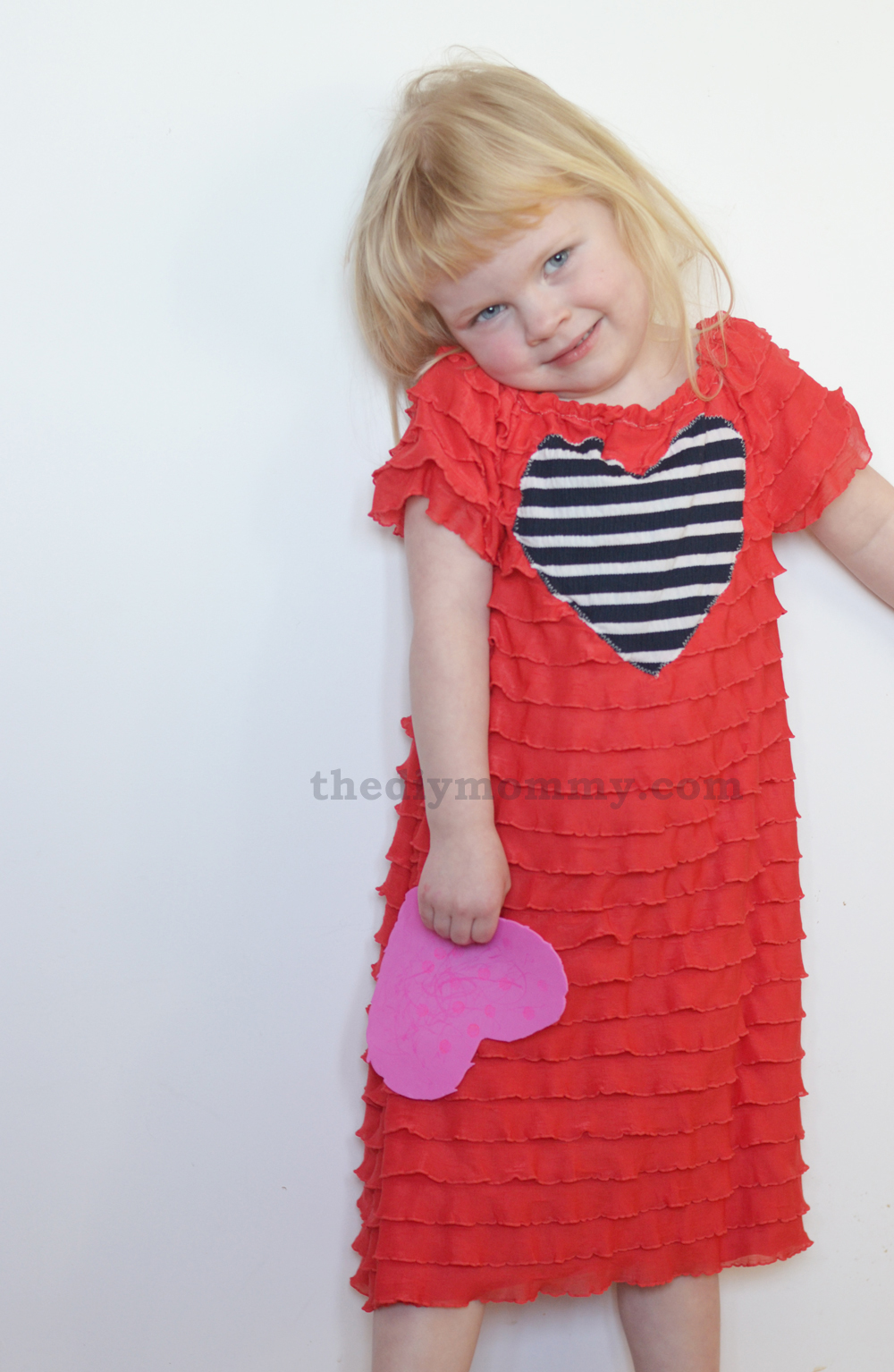 Sew an Easy Valentine Dress with Ruffle Fabric by The DIY Mommy
