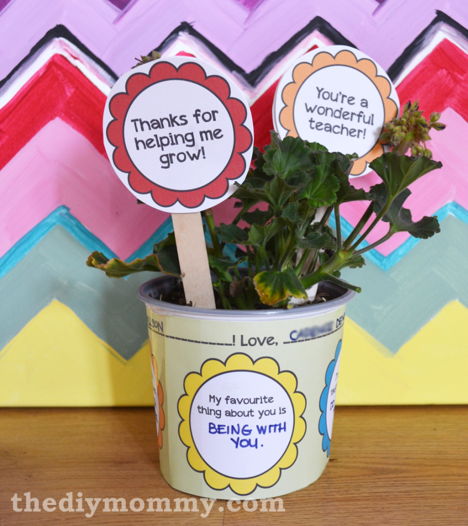 Flower Pot Wrapper  + Tags Teacher Gift - Free Printable!