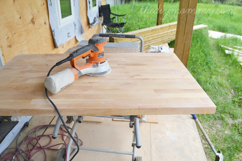 How to White Wash Stain and Seal a Butcher Block Countertop