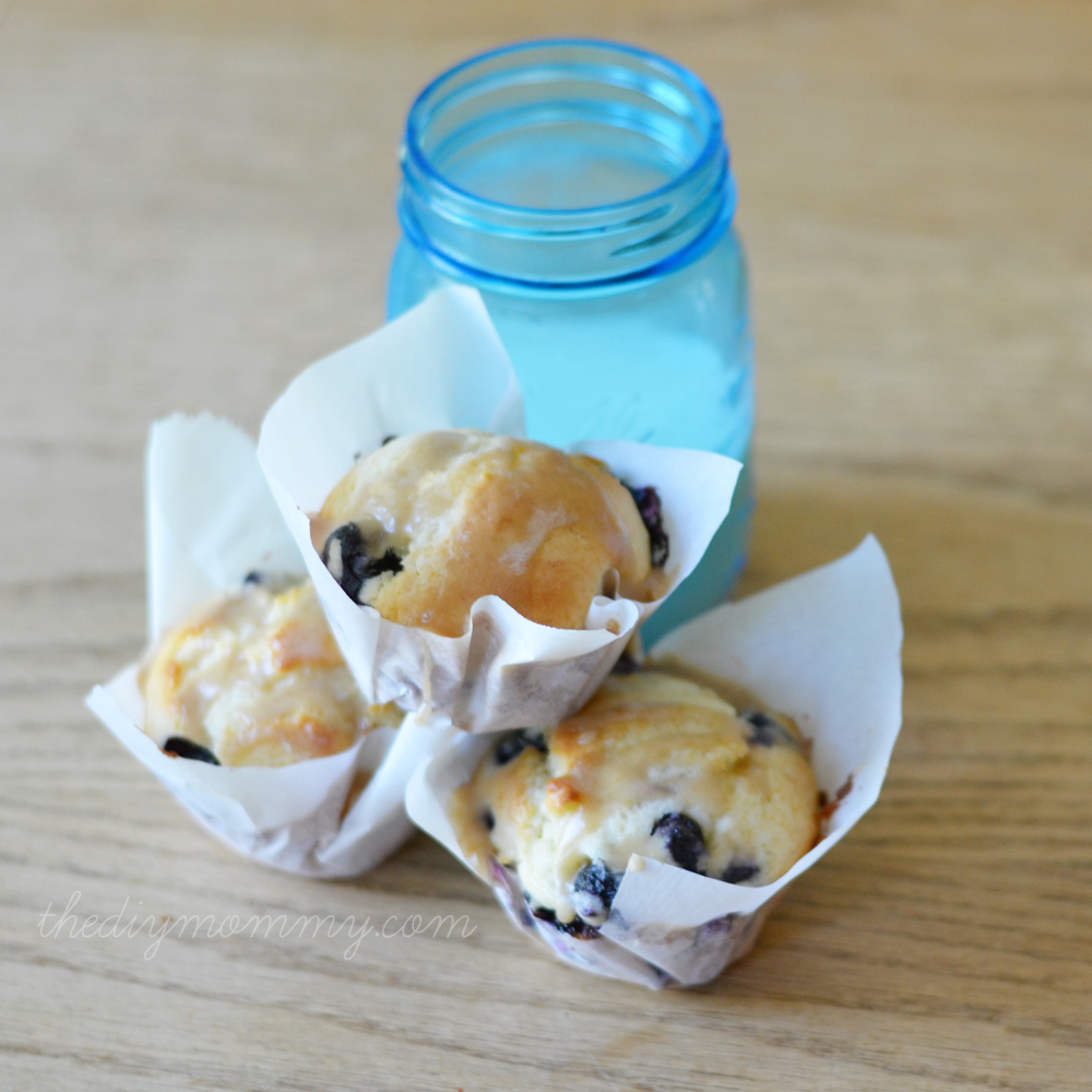 Blueberry Vanilla Muffins with Vanilla Brown Sugar Glaze - The DIY Mommy