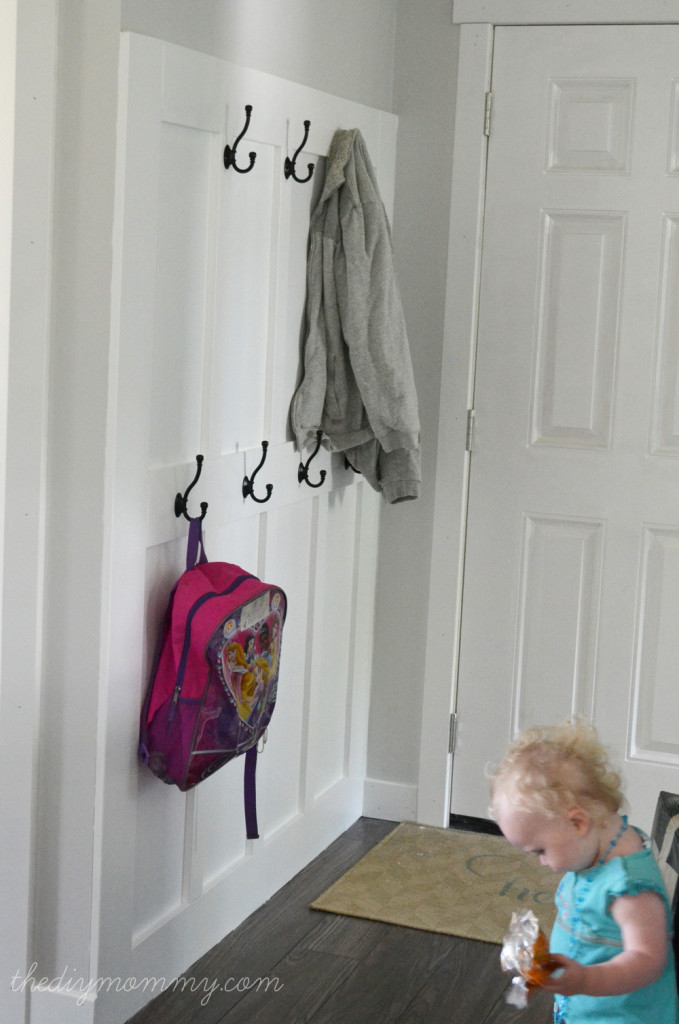 Build a DIY Board and Batten Hook Wall - The DIY Mommy