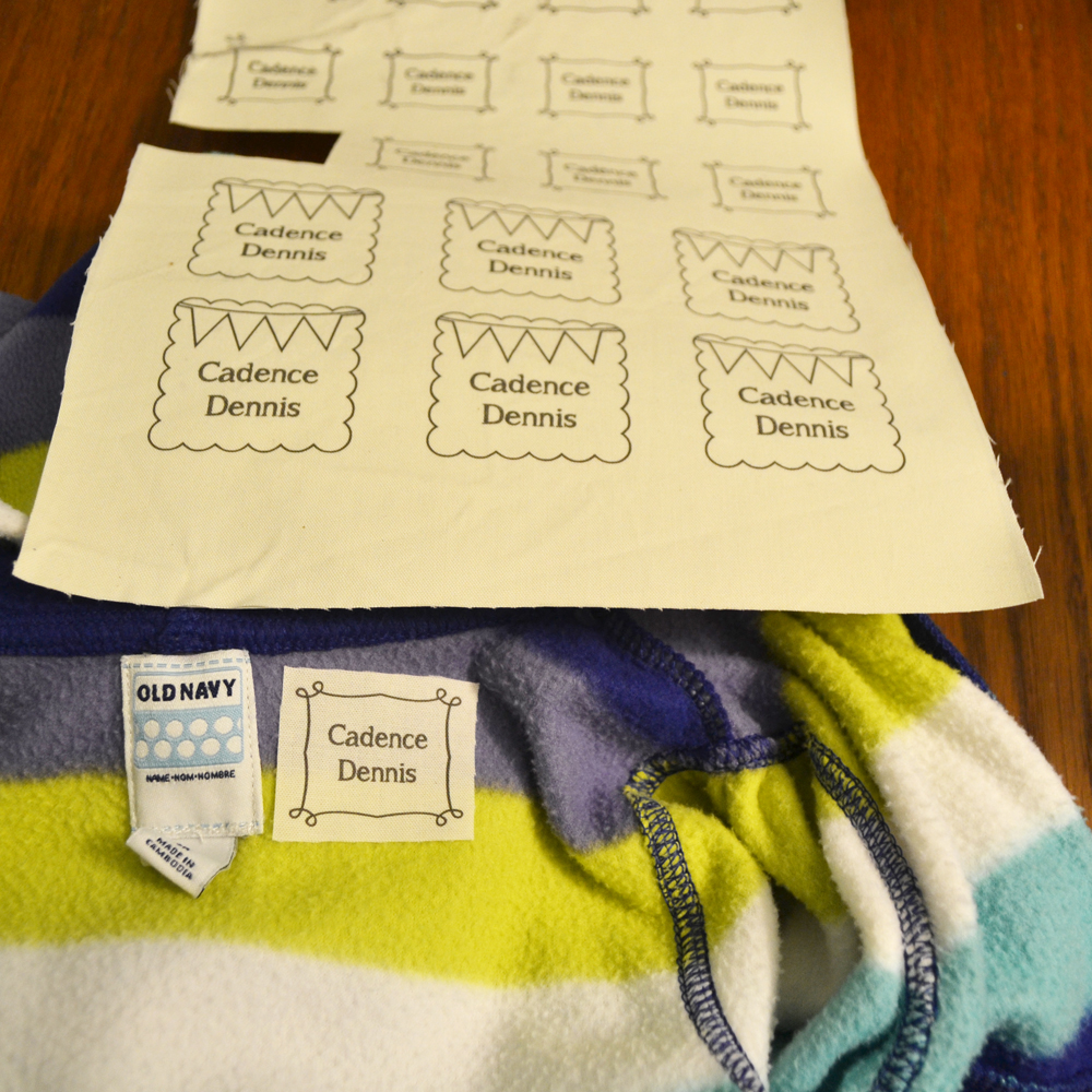 Make Iron-On Fabric Name Labels. Just use your home printer, some fabric & Heat N Bond!