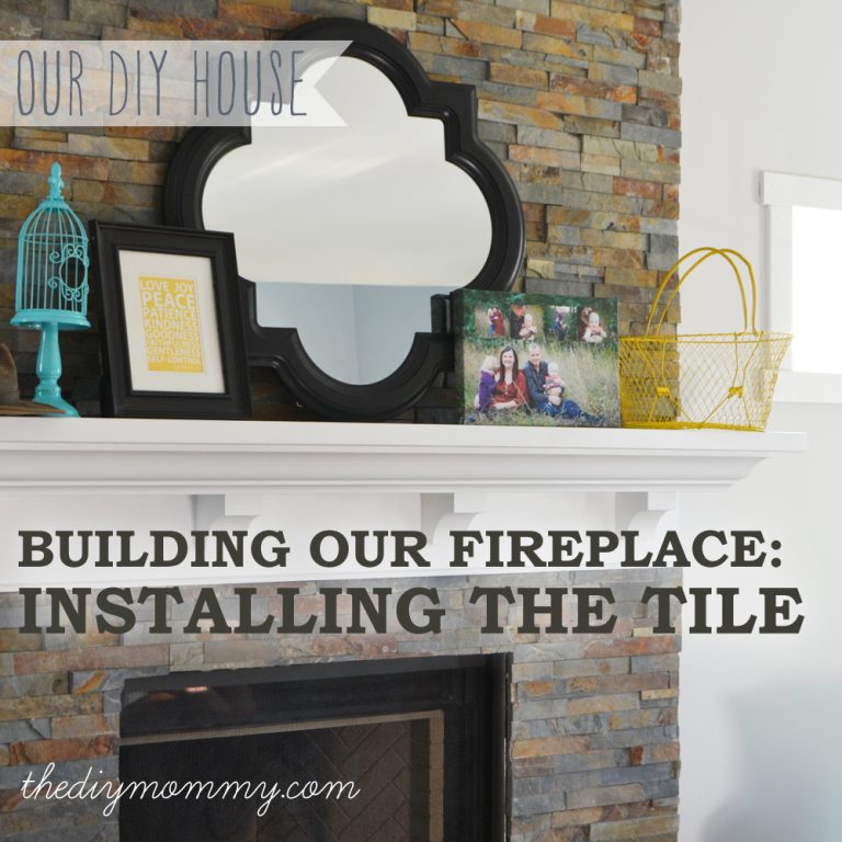 Building Our Fireplace: Installing the Slate Split-Face Tile – Our DIY House