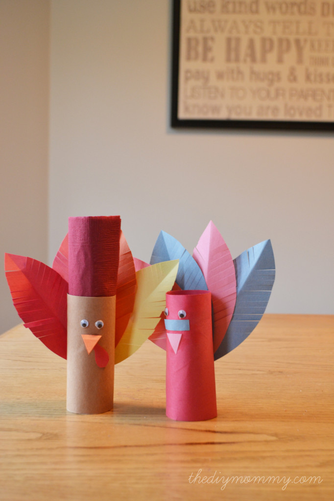 Toilet Paper Roll Turkey Placeholder - A Kid's Thanksgiving Craft - The DIY Mommy