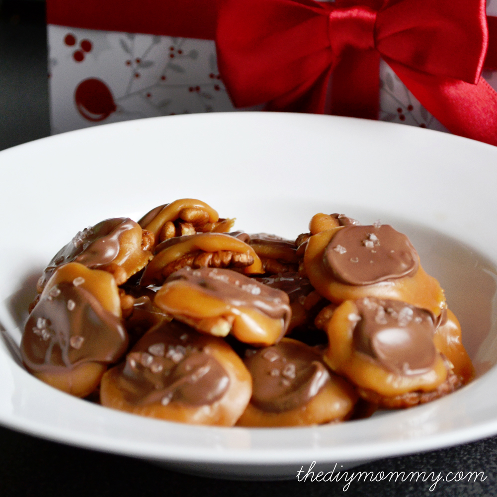 Salted Chocolate Caramel Pecan Candies by The DIY Mommy