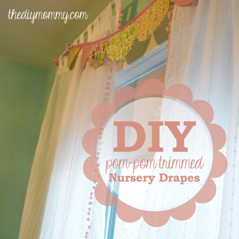 Make Boutique Nursery Drapes with Pre-Made Curtains and Pom-Pom Trim