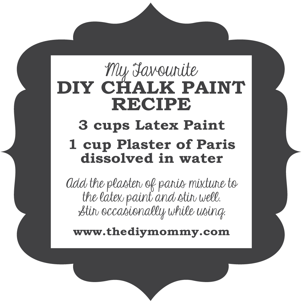 DIY Chalk Paint Recipe using latex paint and plater of paris