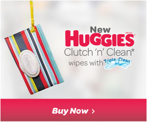 Huggies Clutch 'n' Clean stylish baby wipes