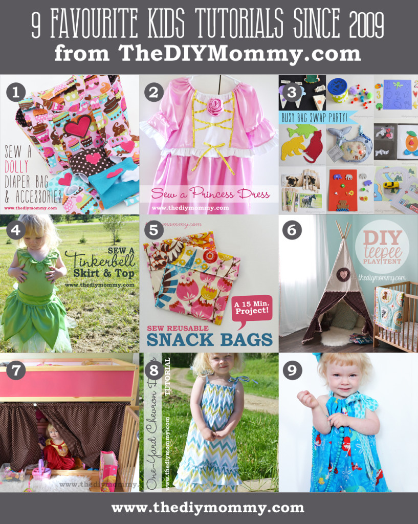 The 9 Favourite DIY Kid's Tutorials on The DIY Mommy from 2009-2014