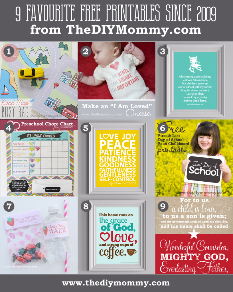 9 Favourite Free Printables from The DIY Mommy