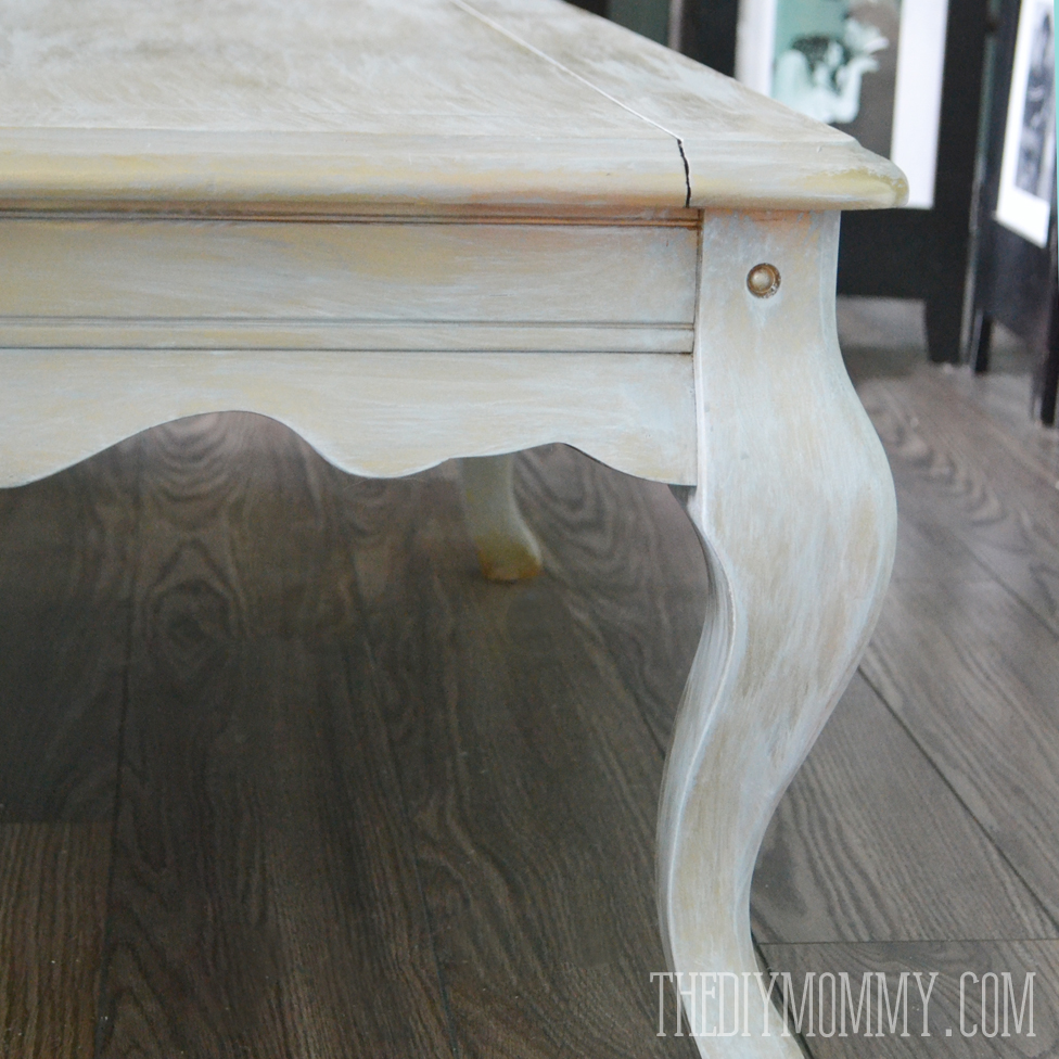 DIY Gold Dry Brushed Coffee Table