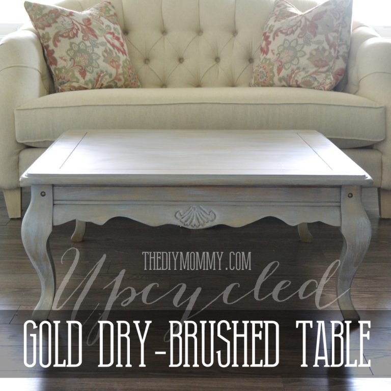 Upcycled Gold Dry-Brushed Table (+ How to Dry Brush Furniture)