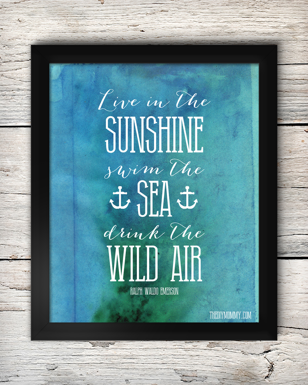 Free Summer Printable Artwork - Live in the Sunshine, Ralph Waldo Emerson