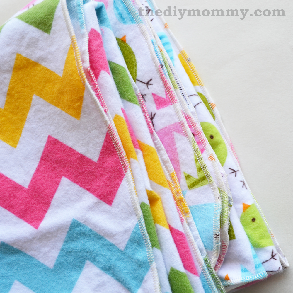 This is the easiest way to make adorable baby receiving blankets! Use a serger, and make a narrow rolled hem.