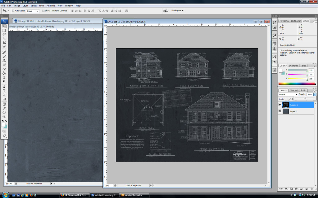 How to make Restoration Hardware inspired vintage blueprint artwork from your house plan