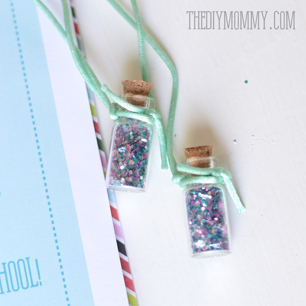 Jitter Glitter Necklace Back to School Gift and Free Printable Poem