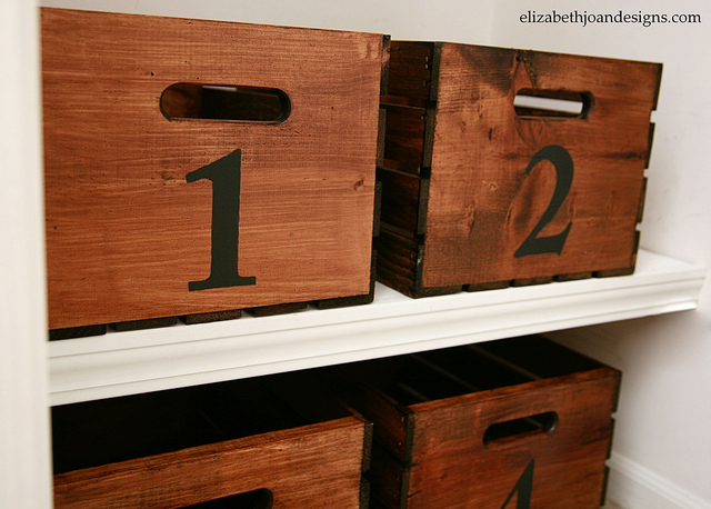 DIY Numbered Storage Crates