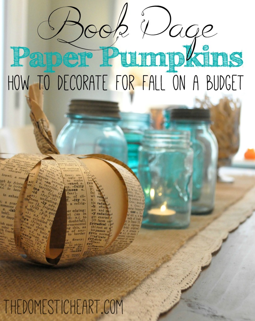 DIY Book Page Pumpkins