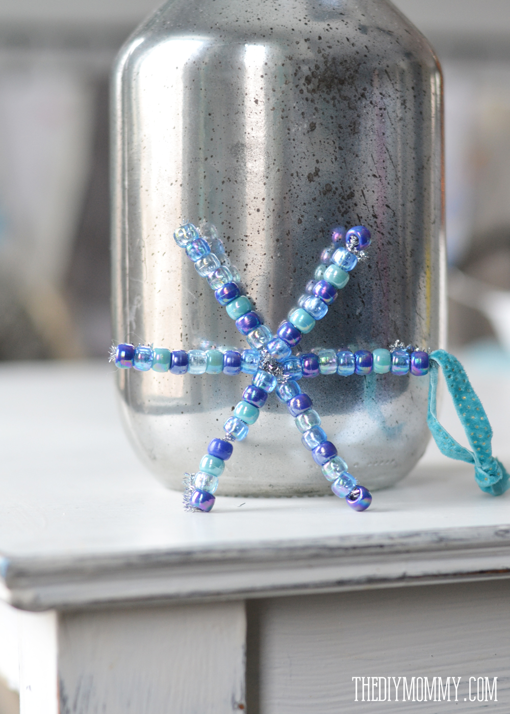 DIY Christmas Ornament: A Pipe Cleaner and Beads Snowflake (A Kid’s Craft)