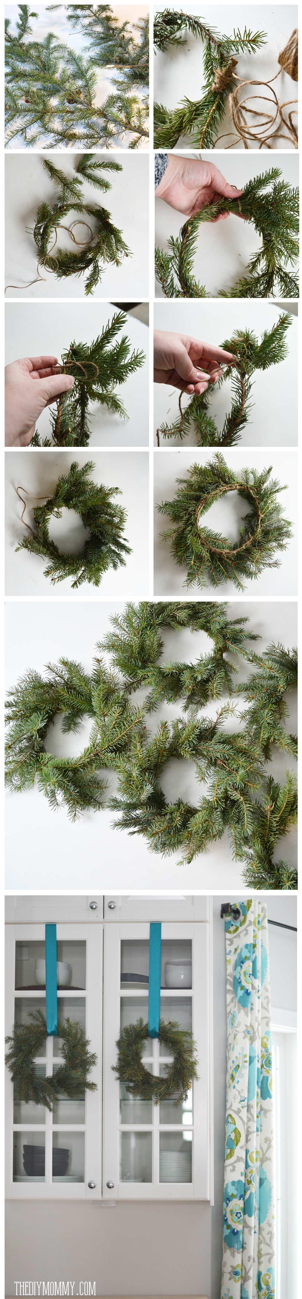 How to make real evergreen wreaths with just branches and twine