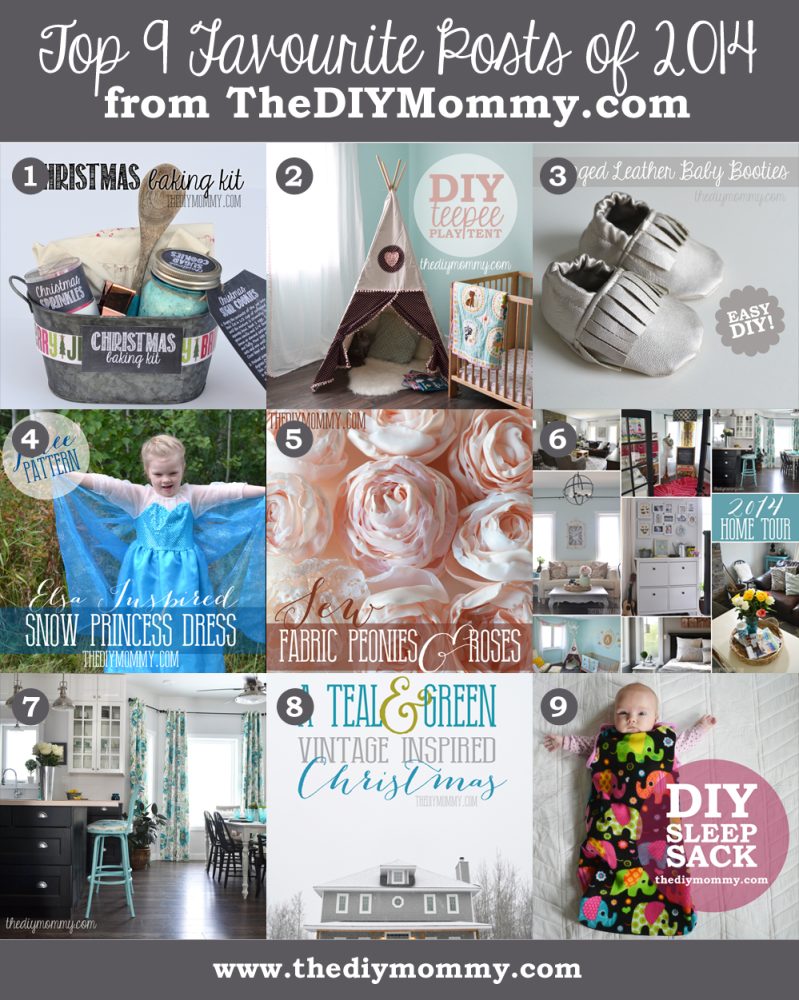 The 9 Favourite Posts of 2014 on The DIY Mommy: Lots of great sewing and home decor tutorials!