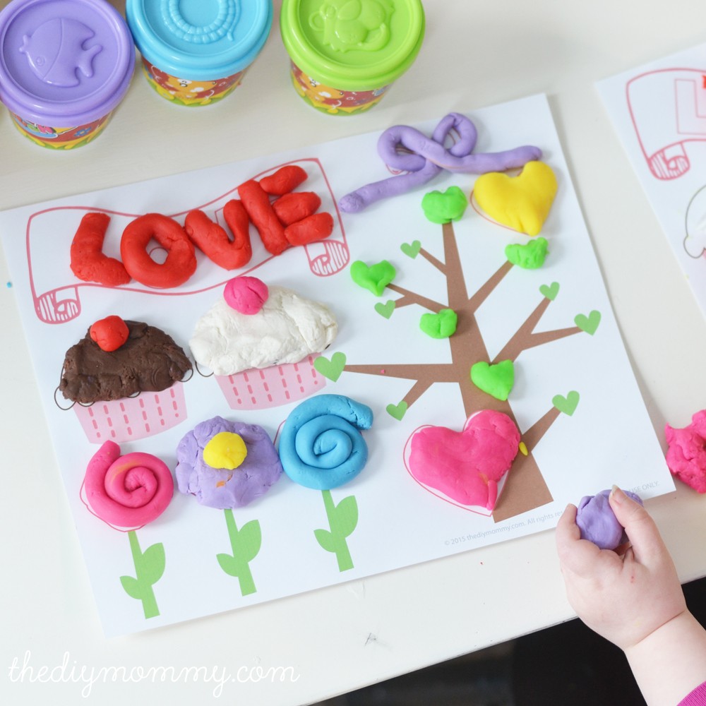 Free Valentine's Day Printable Play Dough Mat