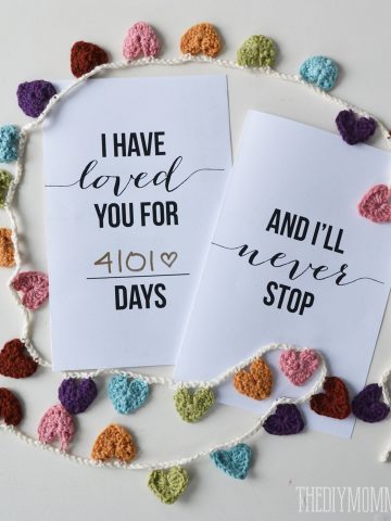 I Have Loved You For This Many Days - Free, romantic Valentine's Day or Anniversary card printable. So sweet!
