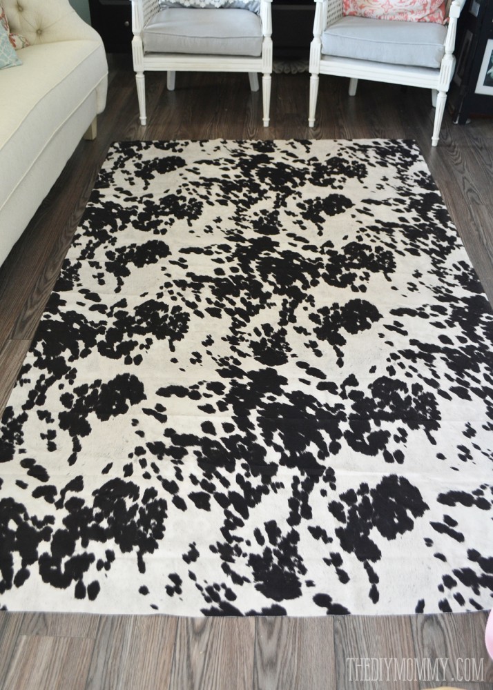 DIY faux cowhide rug for under $50!