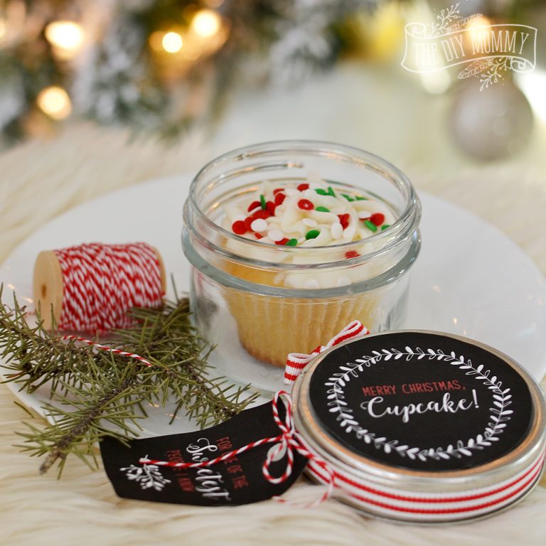 Christmas Cupcake in a Jar + 16 More DIY Gift Ideas (Free Printables!)