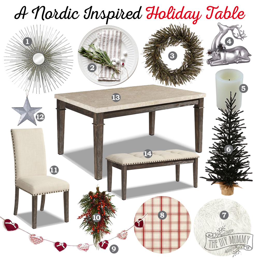 Mood Board: Nordic inspired Holiday table idea featuring furniture from The Brick