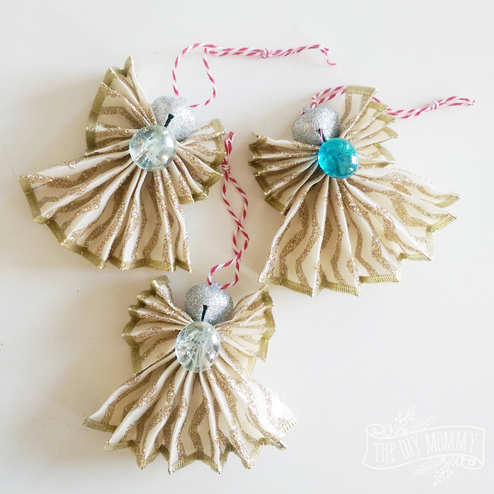 How to Make A Christmas Angel Ornament out of Wired Ribbon (A Kid's Craft)