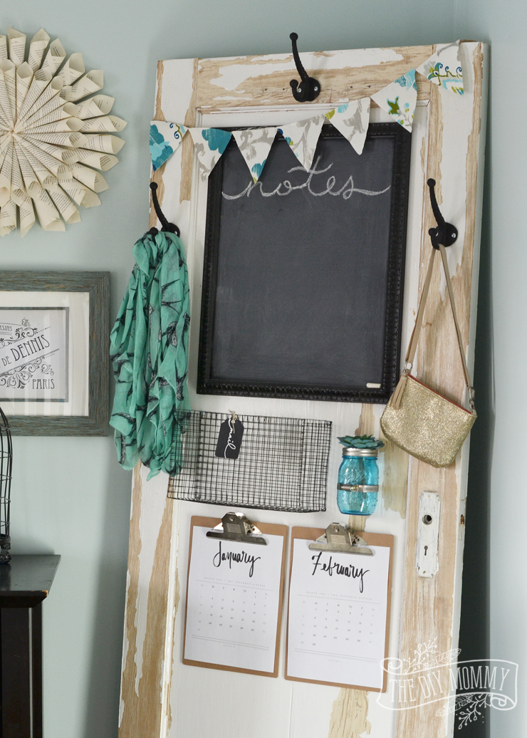 A shabby chic message centre from a chippy old door - read the instructions here on thediymommy.wpsc.dev.