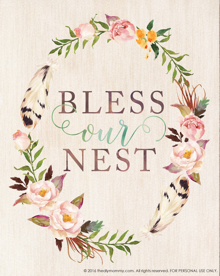 Bless Our Nest: Free Printable Artwork for Your Home for Spring!