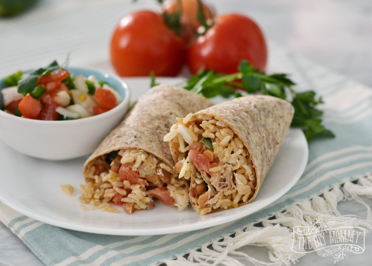 Healthy, Whole Grain Chicken Burritos- so fast, tasty and easy!