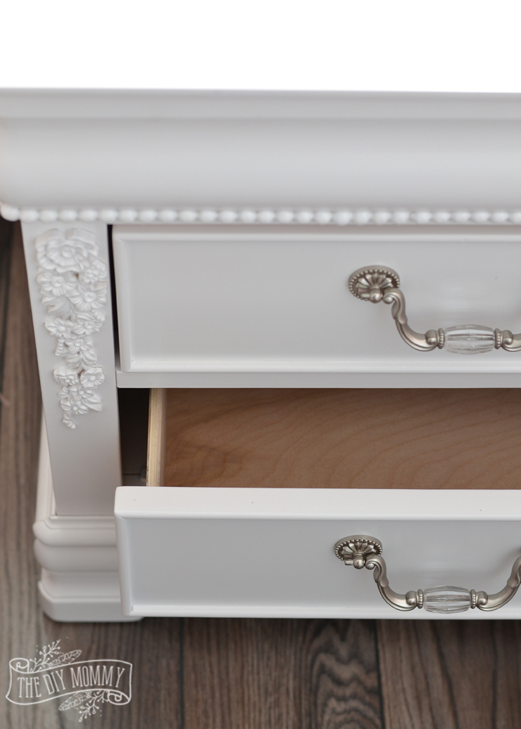 How to choose furniture for a kids' bedroom that you'll both love! This white shabby chic dresser from The Brick is gorgeous!