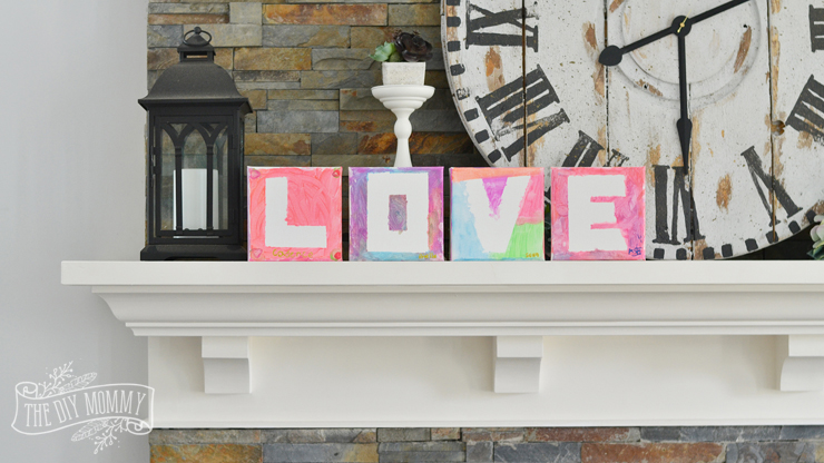 DIY Kids' Craft "Love" Canvases - a sweet Mother's Day craft & gift idea!