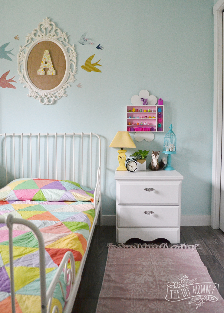 Modern vintage pastel rainbow girls bedroom