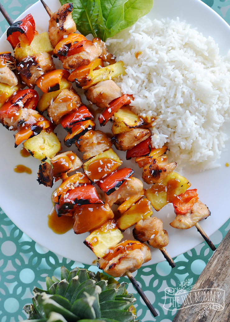 Tropical Grilled Chicken Skewers with Easy Coconut Rice Recipe